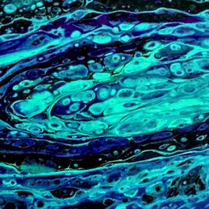 8x10 original abstract art print with hand embellished silver leaf